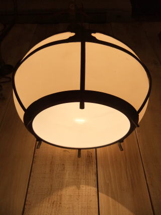 和風擦りガラスペンダントライト　写真４枚目　アンティーク照明 ビンテージ　ランプ　福岡 